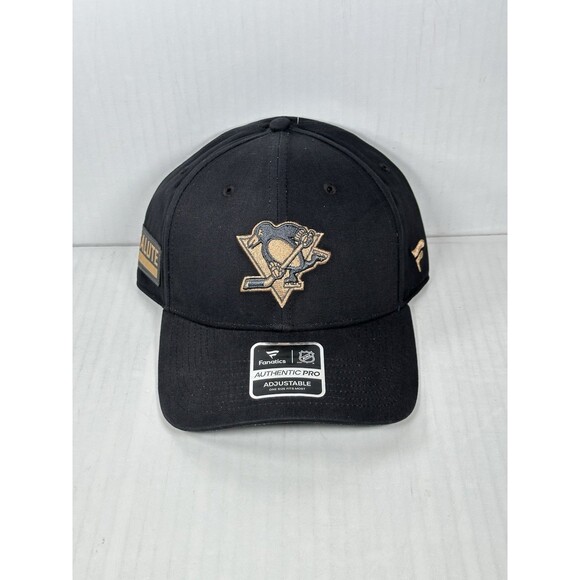Fanatics NHL Pittsburgh Penguins Military Appreciation Adjustable Black Hat NWT - Picture 1 of 5